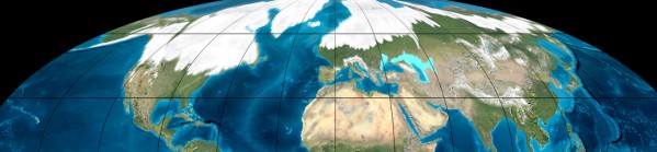 Karte der Vereisung for 50.000 Jahren