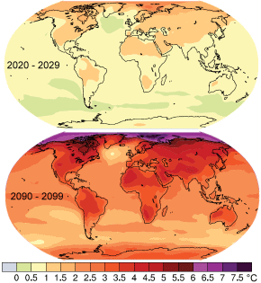 modellierte globale Temperaturerhöhung