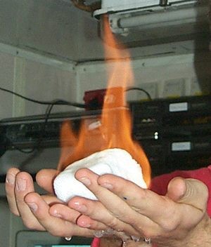 burning methane hydrate