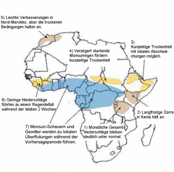 Vorhersagekarte für Afrika