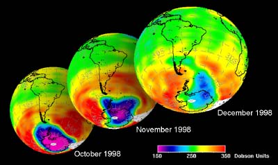 Ozonloches im antarktischen Frühling 1998