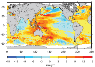 Veränderung Meeresspiegel Satellitendaten