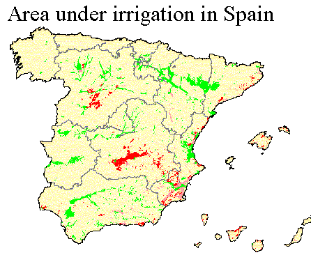 bewässernde Landwirtschaft, Spanien