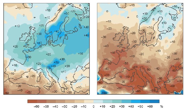 Niederschlagsänderungen in Europa