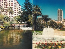 Teiche und Springbrunnen in der Stadt