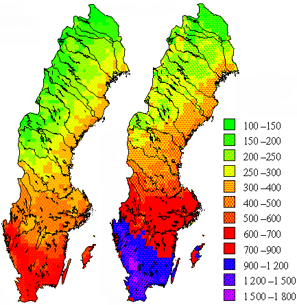 deposition of sulphur and nitrogen in Sweden, 1996