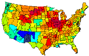 Niederschlag 1988 in USA
